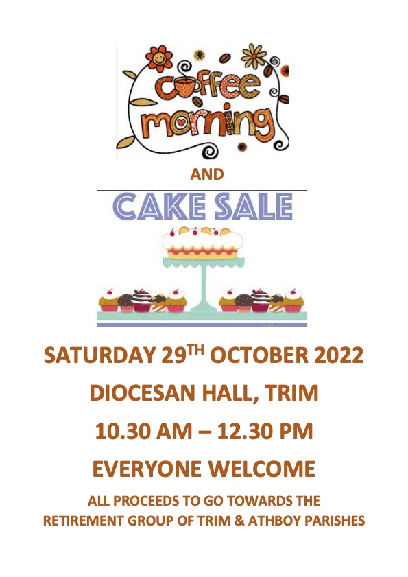 Coffee morning and cake sale poster.